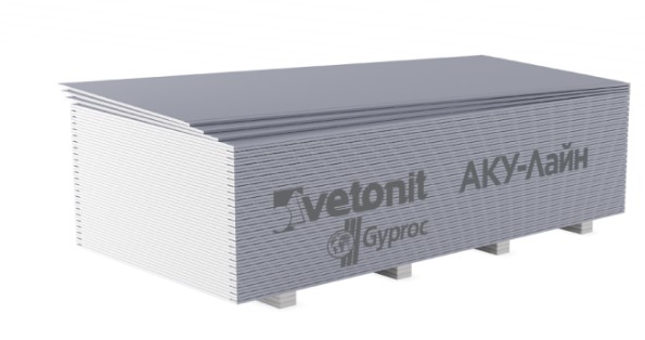 Гипсокартонный лист ГКЛ Vetonit (Gyproc) А AKU-line 2000х1200х12,5 мм (2,4 м2)