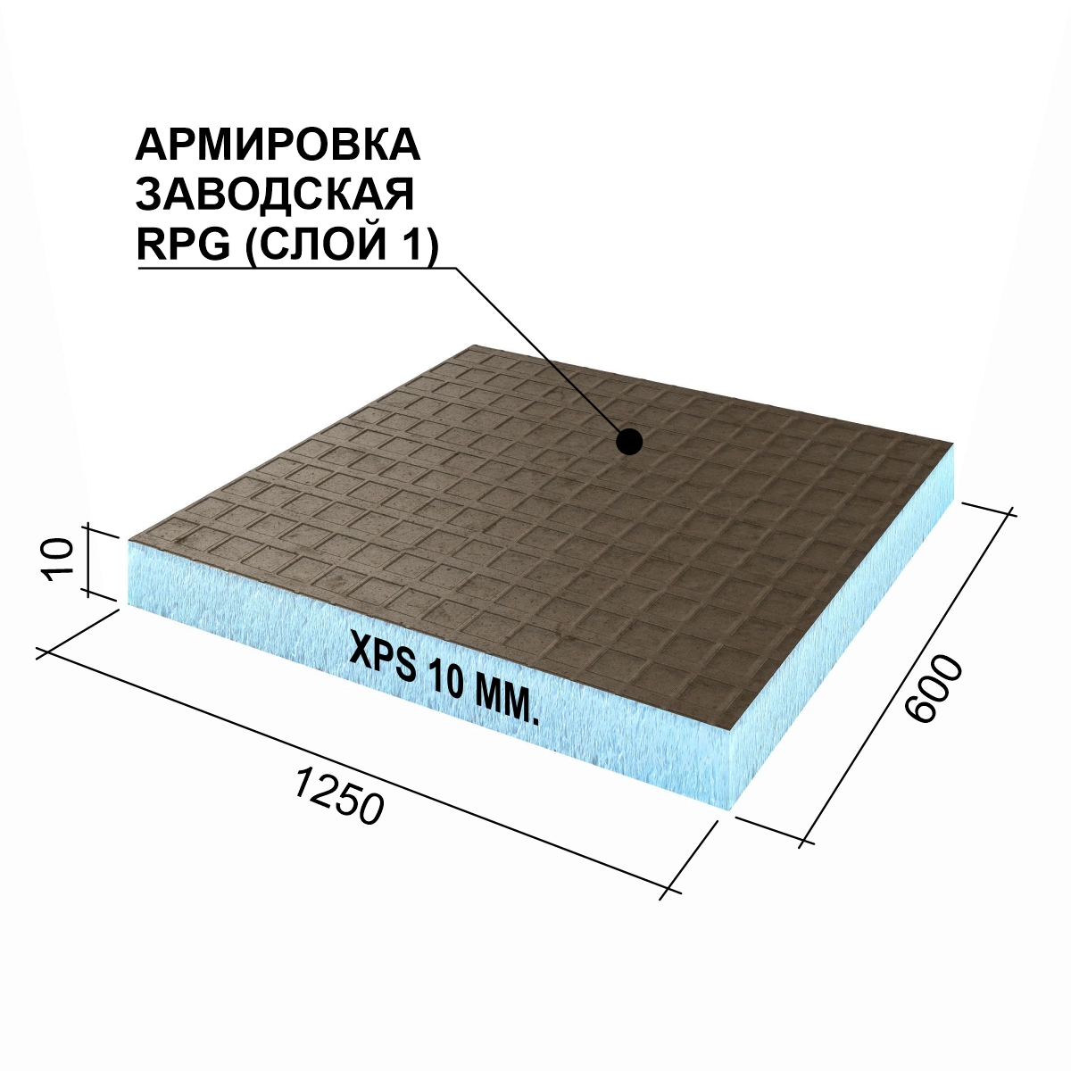 Панель Руспанель РПГ (Ruspanel RPG) Basic #1 односторонняя 1250х600х10 мм