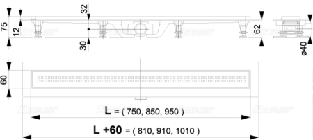 Душевой лоток Ruspanel (Руспанель) RPG (трап) APZ9-950M