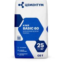 Клей для керамической плитки Цементум Basic 60 C0T 25 кг