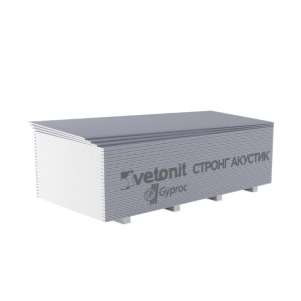 Гипсокартонный лист ГКЛ Vetonit (Gyproc) Стронг Акустик УК 2500х1200х15 мм