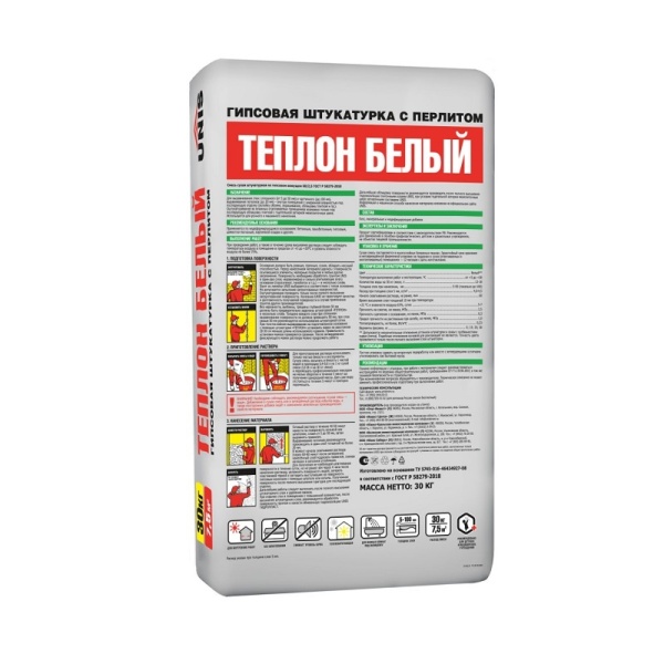 Штукатурка гипсовая Теплон Белый 30кг