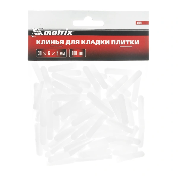 Клинья, 30 х 6 х 5мм, для кладки плитки, 100 шт Matrix