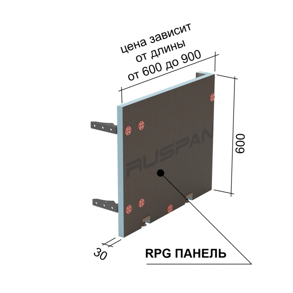 Экран под ванну Руспанель РПГ (Ruspanel RPG) 900х600 мм