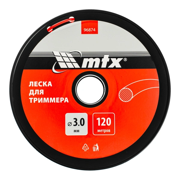 Леска для триммера круглая 3,0 мм х 120 м, на катушке MTX